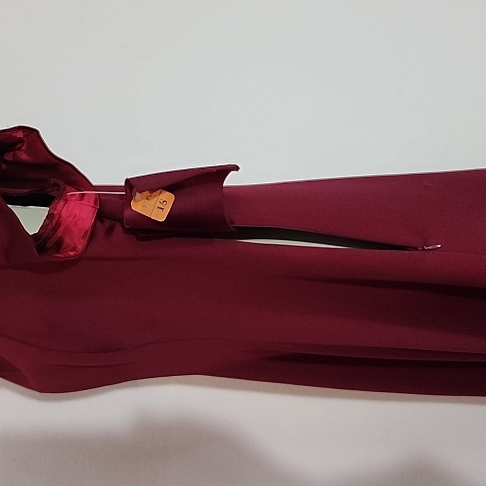 Dress Vintage Faux Corset Burgundy Plus Size 18 - Picture 8 of 13